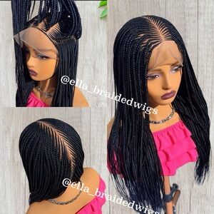 Black Braided Wig Full Lace Wig